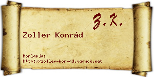 Zoller Konrád névjegykártya